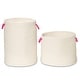 preview thumbnail 15 of 16, Marissa Woven Hamper Basket SET-2 for use anywhere 17Dx22H/19Dx15H 17"x17"x22" /19"x19"x15" - White