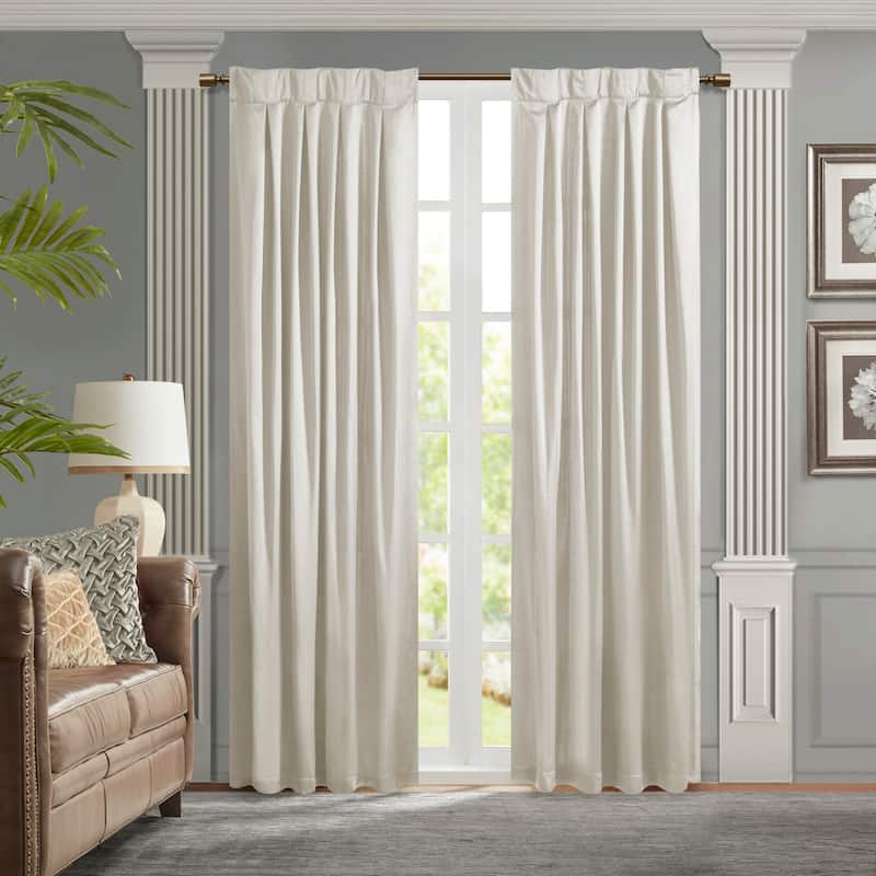 Croscill Avignon Pleat Curtain Panel with Tieback (Single) - 26x84" - White