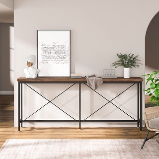 Narrow Entryway Table,Long Console Table, 70.9 Inches Narrow Sofa Table，Rustic Wood Hallway Table for Entryway - 54 x 84