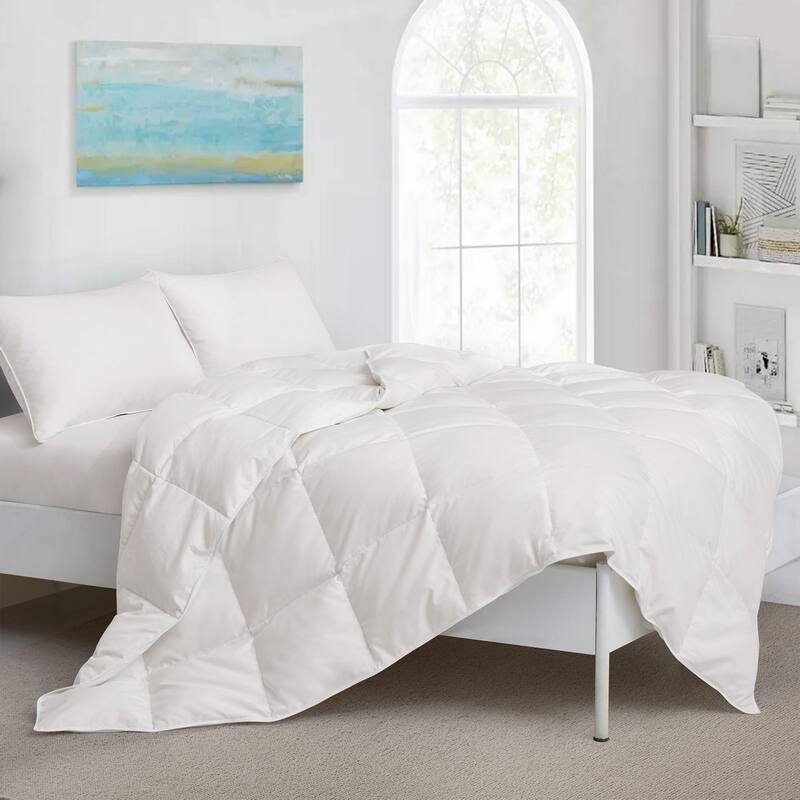 Lightweight Microfiber White Goose Down and Feather Fiber Comforter