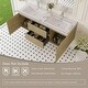 preview thumbnail 20 of 76, Wall-Mounted Bathroom Vanity with White Solid Surface Top