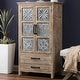 preview thumbnail 1 of 9, Farmhouse Wood and Metal 2-Drawer 2-Door Storage Cabinet - 4-Ft Tall