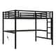 preview thumbnail 7 of 11, Metal Full Size Loft Bed with Power Outlet and LED Lighted, Space-Saving, Noise Reduced, Black