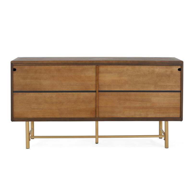 Christopher Knight Home - Adrian Modern Sideboard Buffet Cabinet with Sleek Metal Base