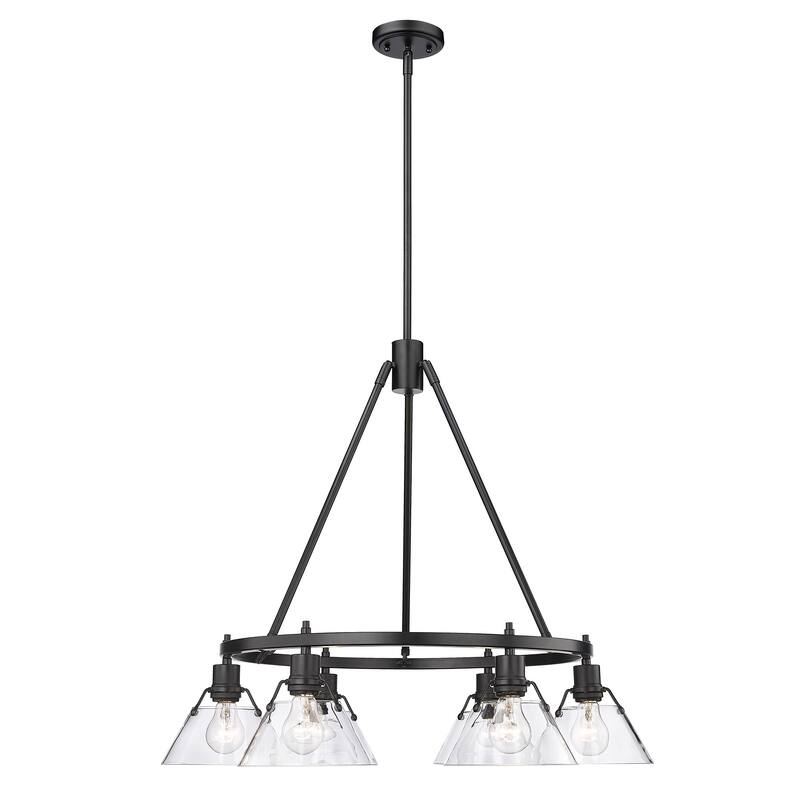 Orwell 6 Light Chandelier - Matte Black with Clear Glass