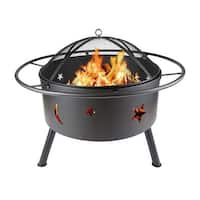 32.09 inch Outdoor Heat Resistant Paint Iron Fire Bowl Charcoal Fire ...