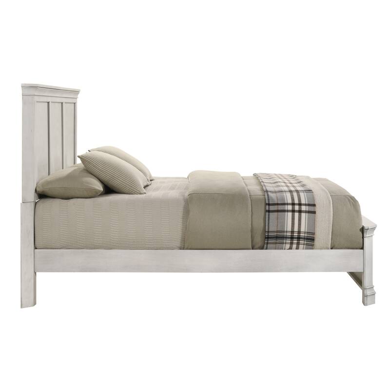 Roundhill Furniture Maderne Traditional Wood Panel Bed with Dresser, Mirror, Two Nightstands