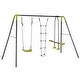 preview thumbnail 4 of 3, 3 in 1 Metal Swing Set Climbing Ladder, Heavy Duty Metal Frame