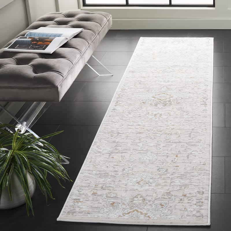 SAFAVIEH Easton Zonia Oriental Rug - 2' x 8' Runner - Ivory/Beige Grey