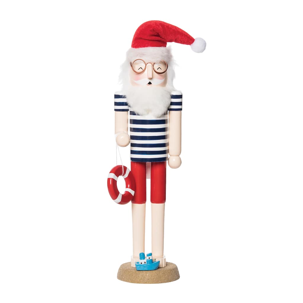 Beach Santa W/life buoy Figurine