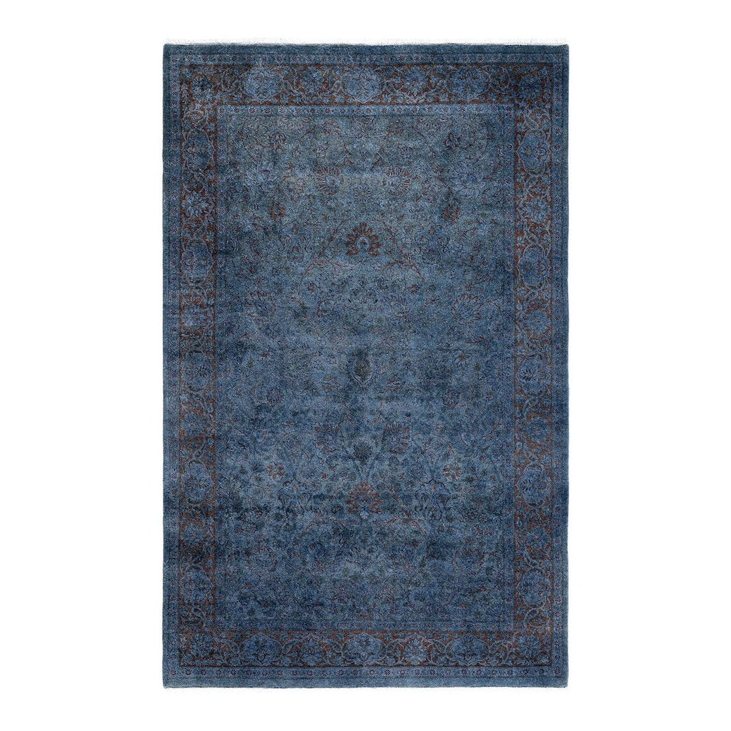 Overdyed, One-of-a-Kind Handmade Area Rug - Gray - 4' 1" x 6' 4"