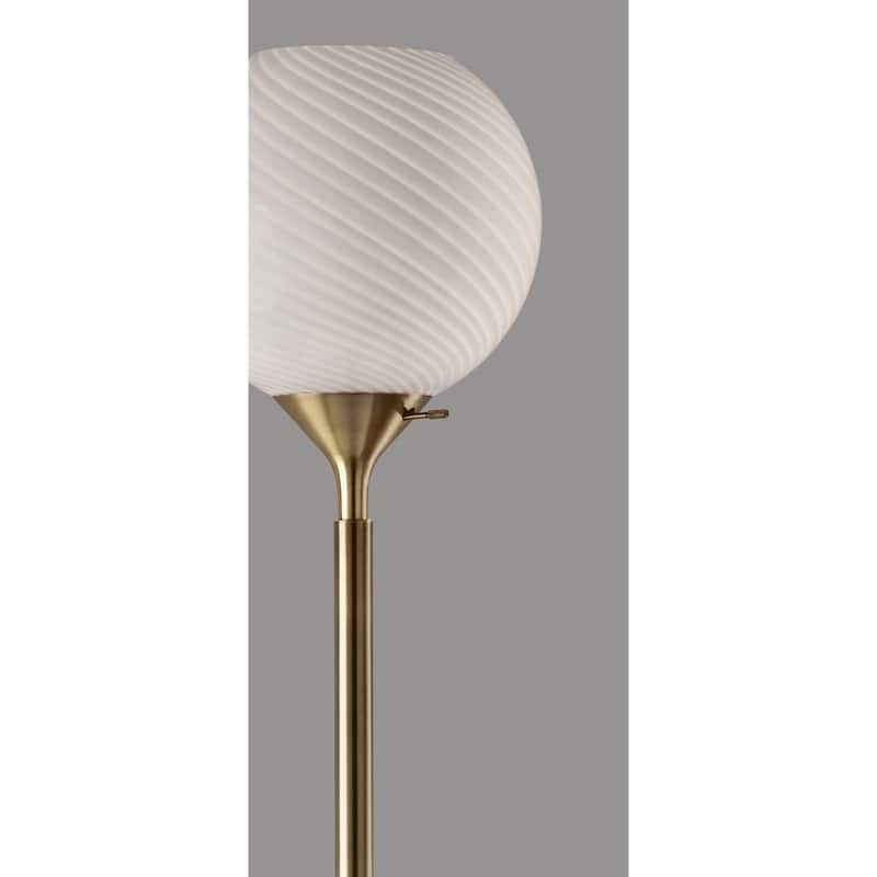 Swirl Torchiere - Antique Brass