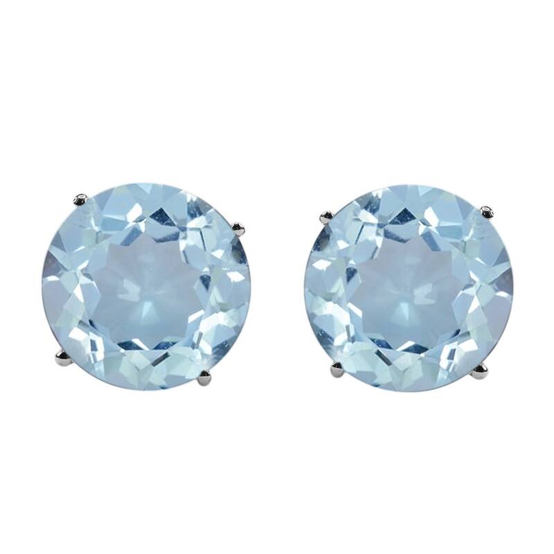 925 Sterling Silver Sky Blue Topaz Stud Earrings