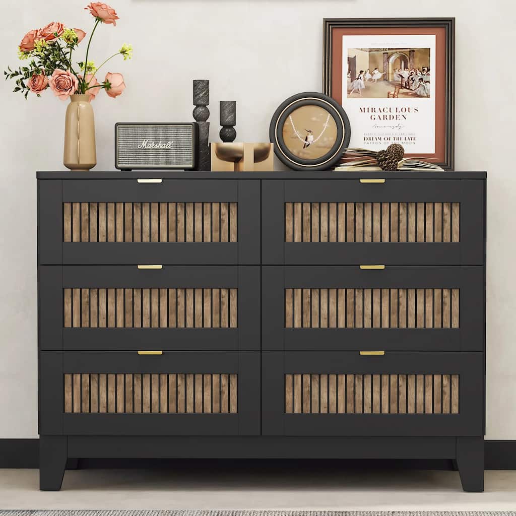 Rustic Farmhouse Style Dresser with 6 Drawers