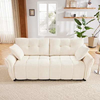 Modern Chenille Fabric Upholstery Two-Seater Sofa