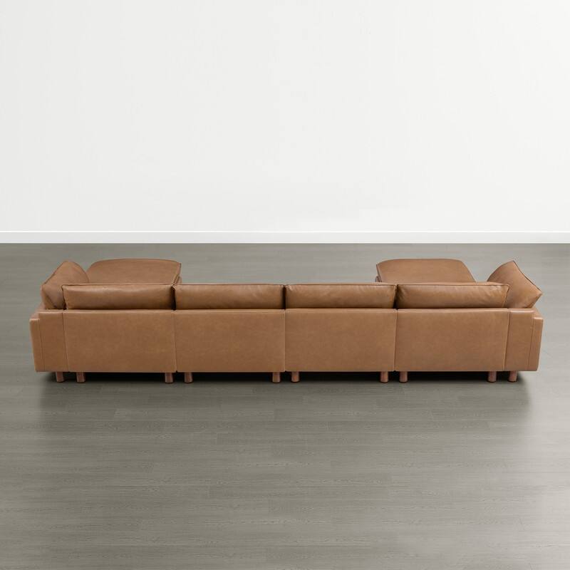Spruce & Spring Modular Cloud Couch Sofa with Wood Legs for Living Room