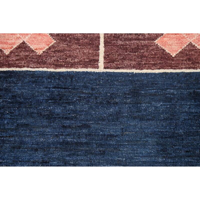 Geometric Gabbeh Kashkoli Oriental Area Rug Hand-knotted Wool Carpet - 4'2" x 5'9"
