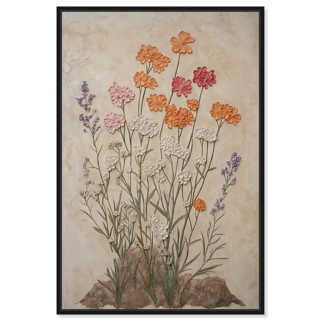 Sculpted Flora Frieze II Canvas by Art Remedy