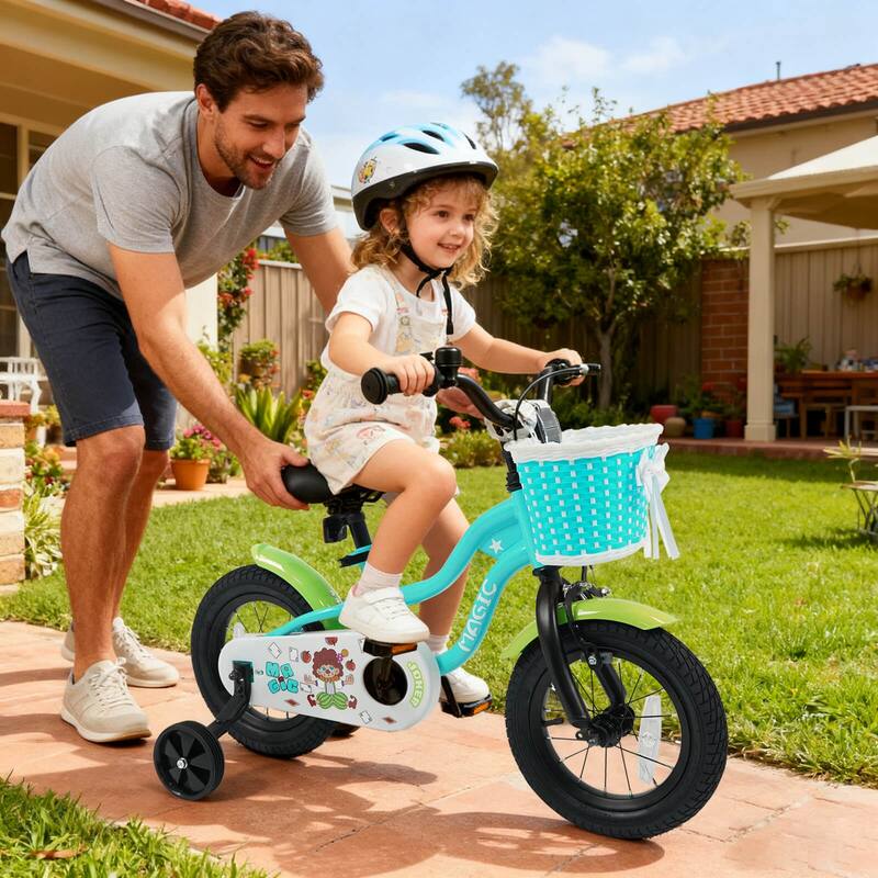 Costway 12”/14”/16”/18” Kids Bike with Training Wheels, Basket, Hand & - See Details