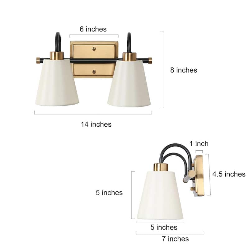 Barr Mid-century Modern 4-Light Bathroom Vanity Light Fabric Wall Sconce