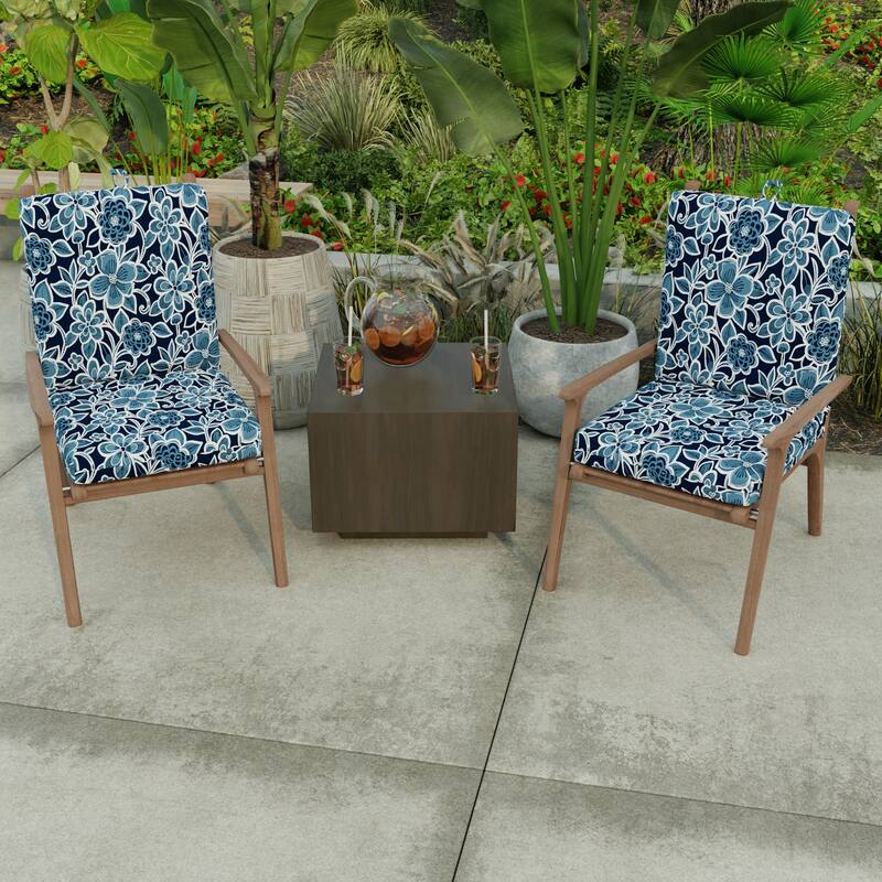 21" x 44" Outdoor Chair Cushion with Ties and Loop - 44'' L x 21'' W x 3.5'' H