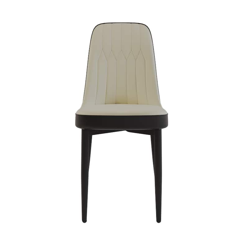 Metal Faux Leather Dining Chairs Set of 4 - N/A