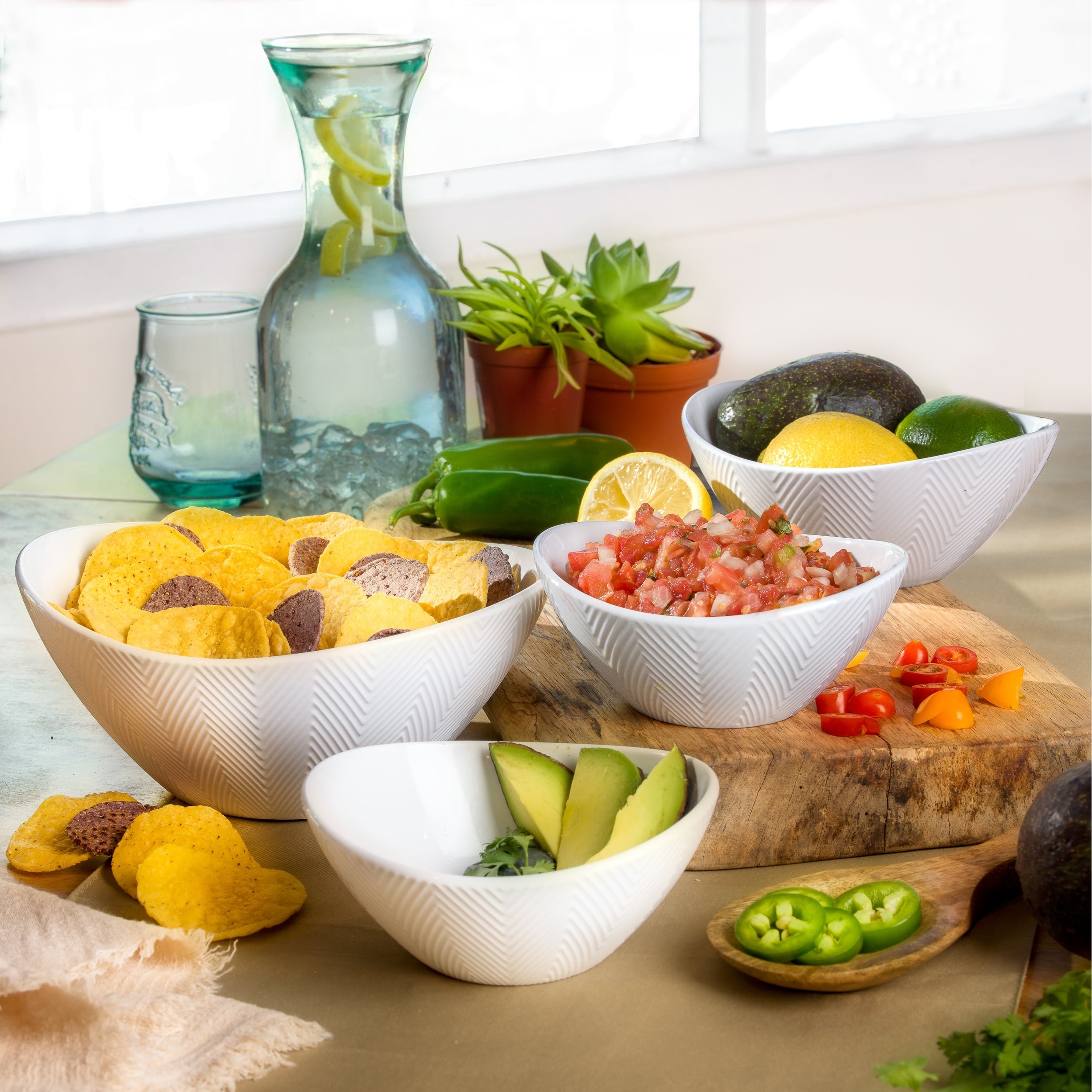 Euro Ceramica Highlands 3 Piece / 4 Piece Stoneware Serving Bowl Set