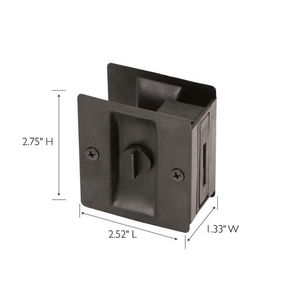 Design House Pocket Door Privacy Bed and Bath Lock Oil Rubbed Bronze 2-Pack