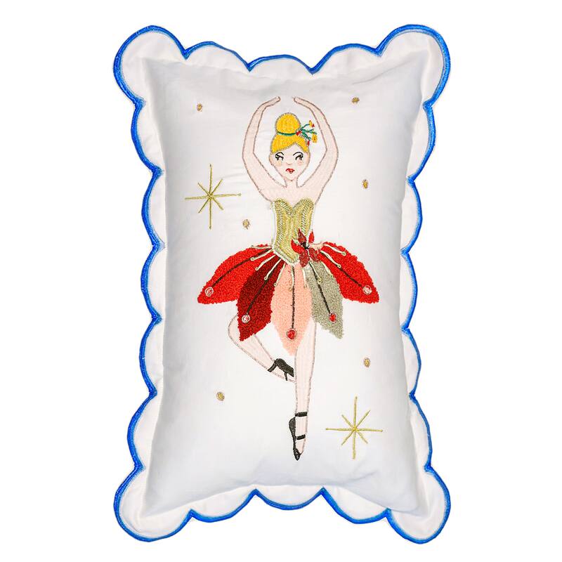 Vibhsa Ballerina Christmas Pillow 14" x 20"