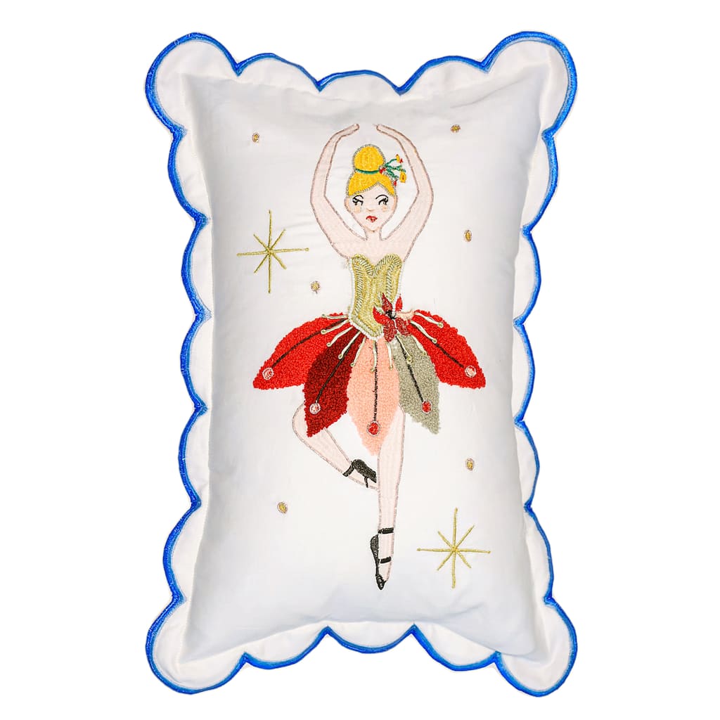 Vibhsa Ballerina Christmas Pillow 14" x 20"
