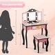 preview thumbnail 2 of 13, Kids MDF Vanity Table Set In Pink With 1 Drawer With 3-Color Dimmable LED Bulb - N/A