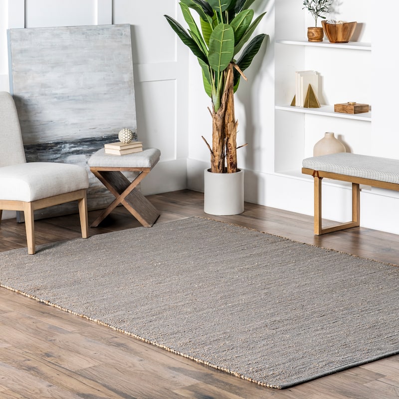 Nuloom Jacky Classic Jute Blend Area Rug - 6' x 9' - Grey