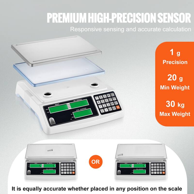 Industrial Counting Scale Inventory Counting Scale Kitchen Jewelry Scale with RS232 Port and LCD Screen