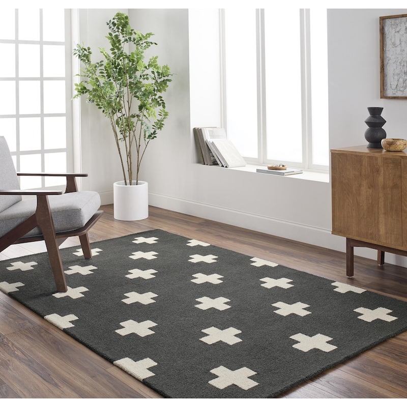 Livabliss Hilda Casual Geometric Area Rug - Black/White - 8' x 11'