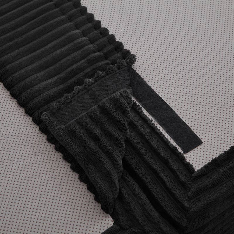 Cloud Sectional Sofa, Convertible L-Shape Corduroy Couch with Ottoman, 4-Seat Plush Living Room Compressed Sofa