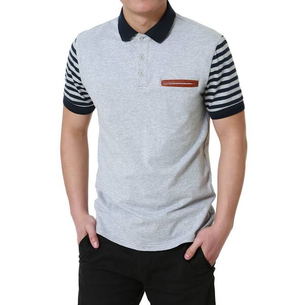 Shop Men Collared Regular Fit Striped Sleeves Pocket Short Sleeves