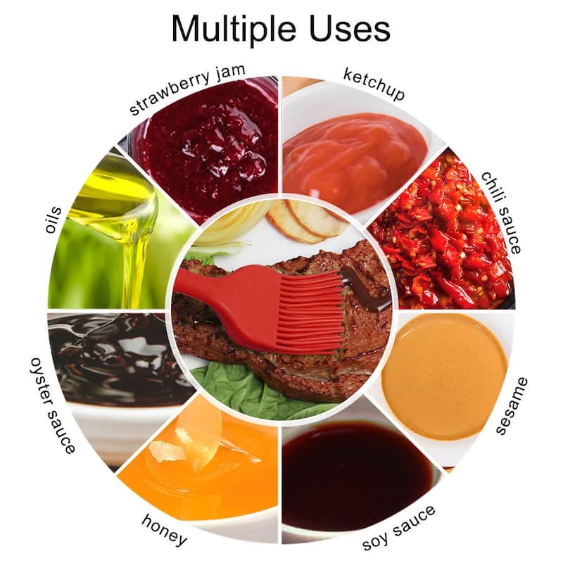 2pcs Silicone Basting Brush Non-stick Utensil Grilling Oil Marinades