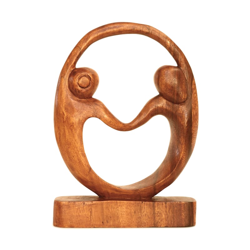 12" Wooden Handmade Abstract Sculpture Statue Handcrafted "True Romance" Gift Decorative Home Decor Figurine Accent Decoratio