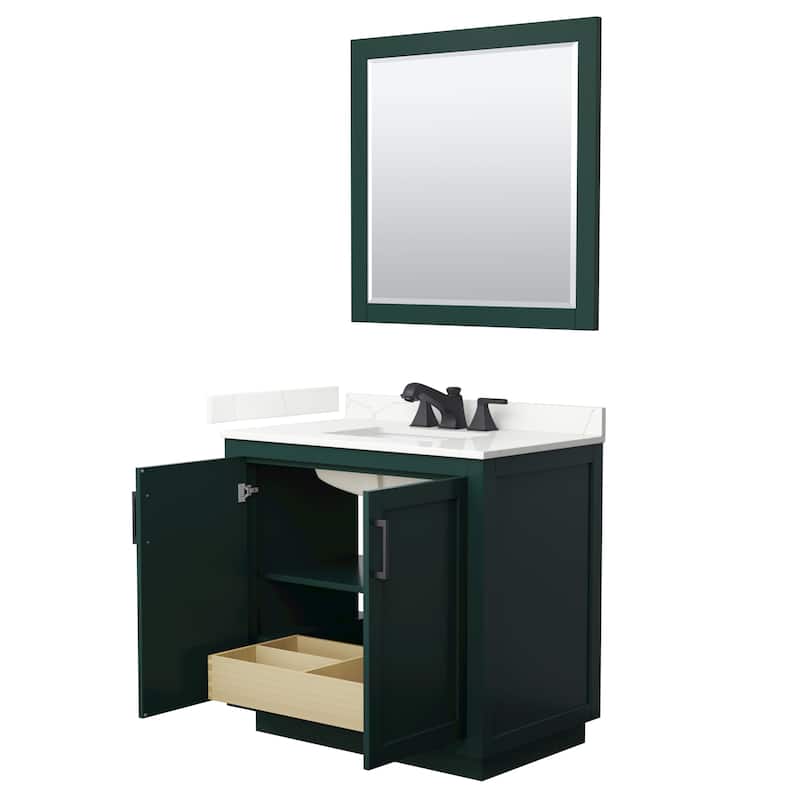 Miranda 36-inch Single Vanity, Quartz Top, 34-inch Mirror