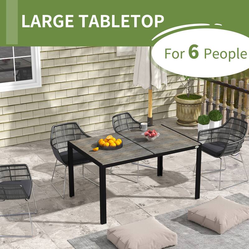 Outsunny Outdoor Dining Table For 6 People