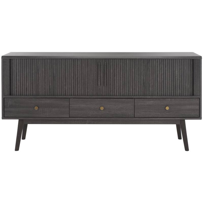 SAFAVIEH Home Aphra 59-inch 2 Door 3 Drawer Media Stand - 59Wx15Dx29H - Distressed Black
