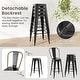 preview thumbnail 9 of 17, Costway Set of 4 High Back Metal Stool 30'' Seat Bar Height Industrial