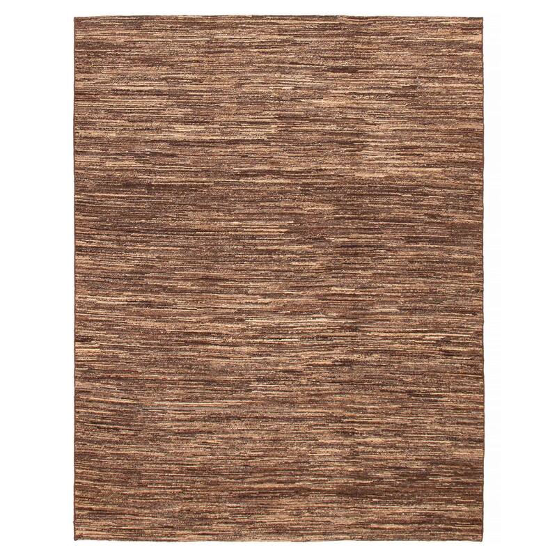 ECARPETGALLERY Flat-Weave Natural Brown Wool Tapestry Kilim - 7'9 x 10'1 - Dark Brown - 7'9 x 10'1