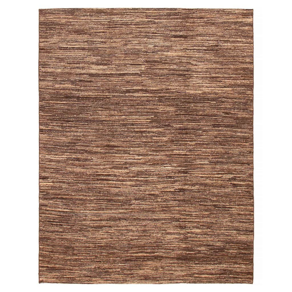 ECARPETGALLERY Flat-Weave Natural Brown Wool Tapestry Kilim - 7'9 x 10'1