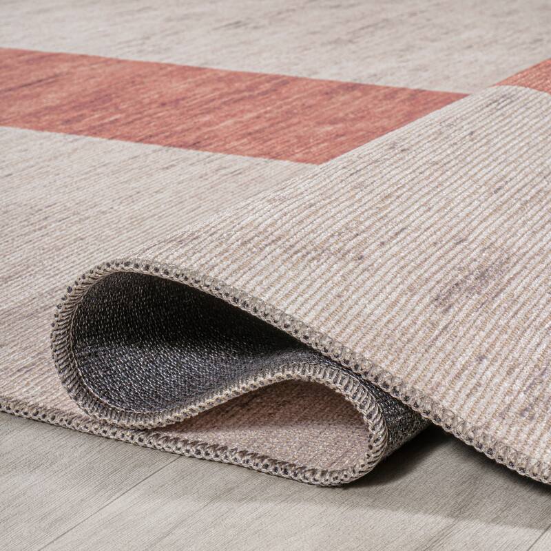 JONATHAN Y Linja Medallion Textured Weave Machine Washable Area Rug