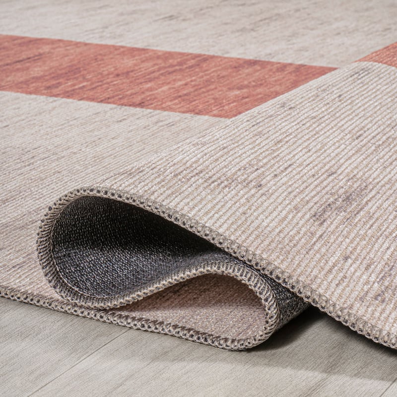 JONATHAN Y Linja Medallion Textured Weave Machine Washable Area Rug