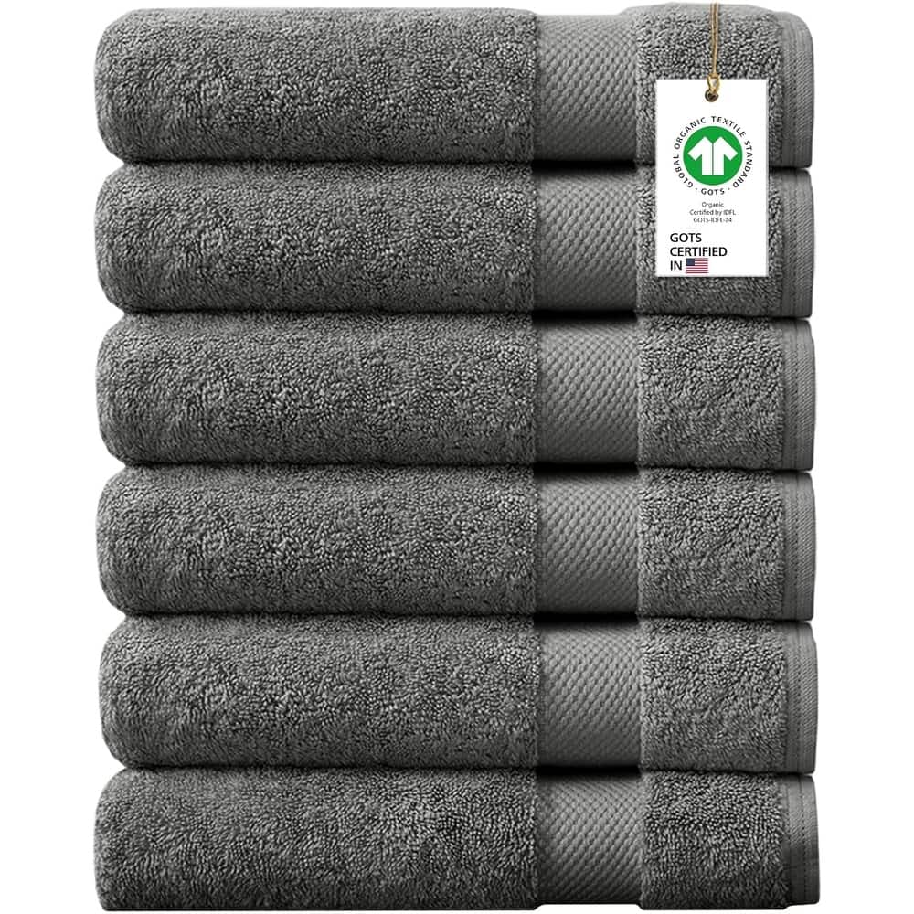 Delara Organic Cotton Feather Touch Quick Dry 650 GSM Hand Towel, 20"X30"