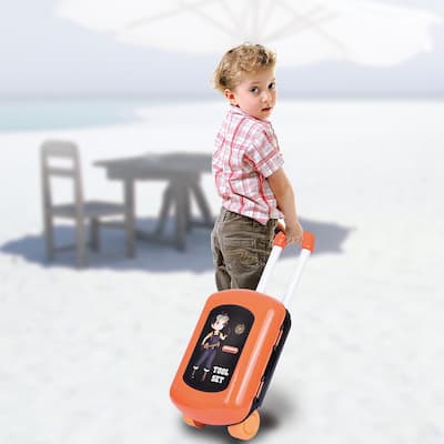 2-in-1 Engineer Pretend Play & Suitcase With Inertial Drill Construction Tools
