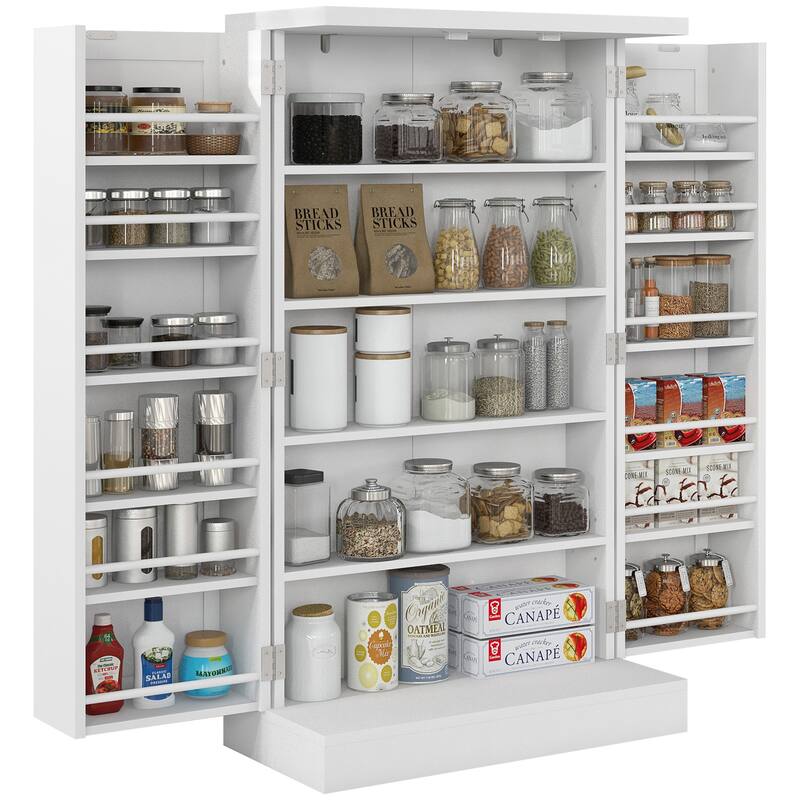 Freestanding Kitchen Cabinet with 12 Door Shelves