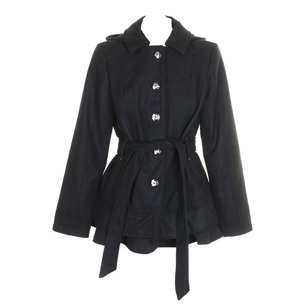 hooded skirted coat